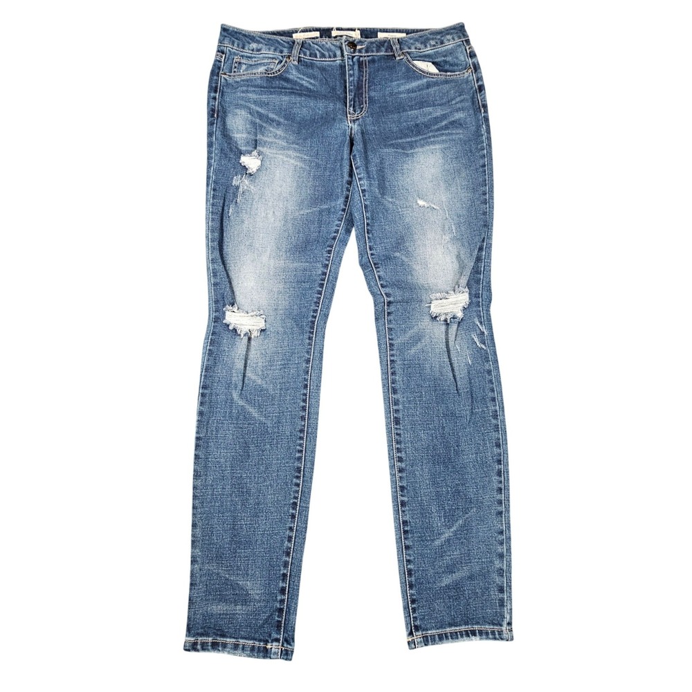 Wild Blue Sadie Robertson Distressed Skinny Legging Jeans Women 13 Medium Wash - Picture 3 of 14
